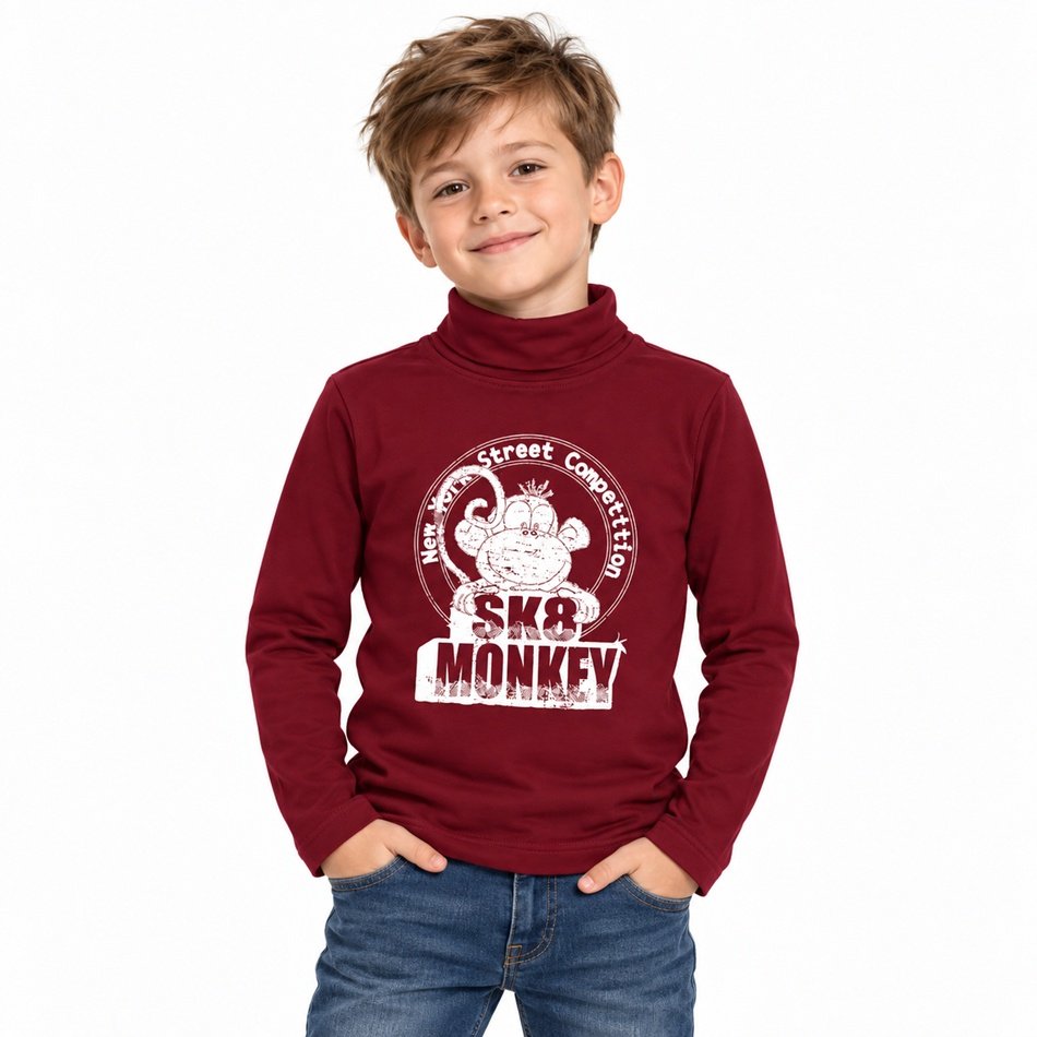 Berniukas su bordo medvilniniu golfu SK8 Monkey